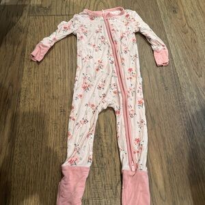 Posh Peanut Pink Floral Footie Pajamas